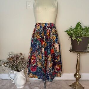 Mix Nouveau vibrant floral midi skirt